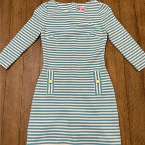 Lilly Pulitzer Teal and White Striped Top
